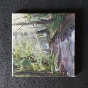 Walk With Me, Pacific NW Plein Air Painting, Original Art, 8x8 canvas